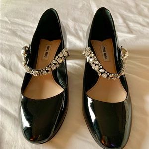 Miu Miu Patent Leather Jewel Pumps